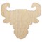 Stylized Tribal Bull Head with Nose Ring Unfinished Wood Shape Piece Cutout for DIY Craft Projects